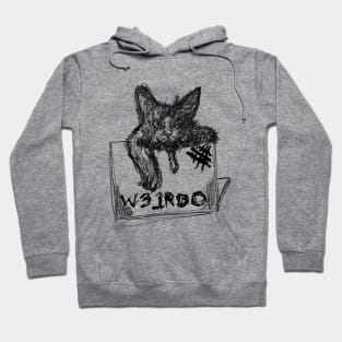 Whimsical Feline Illustration for Cat Lovers and Tech Geeks Hoodie